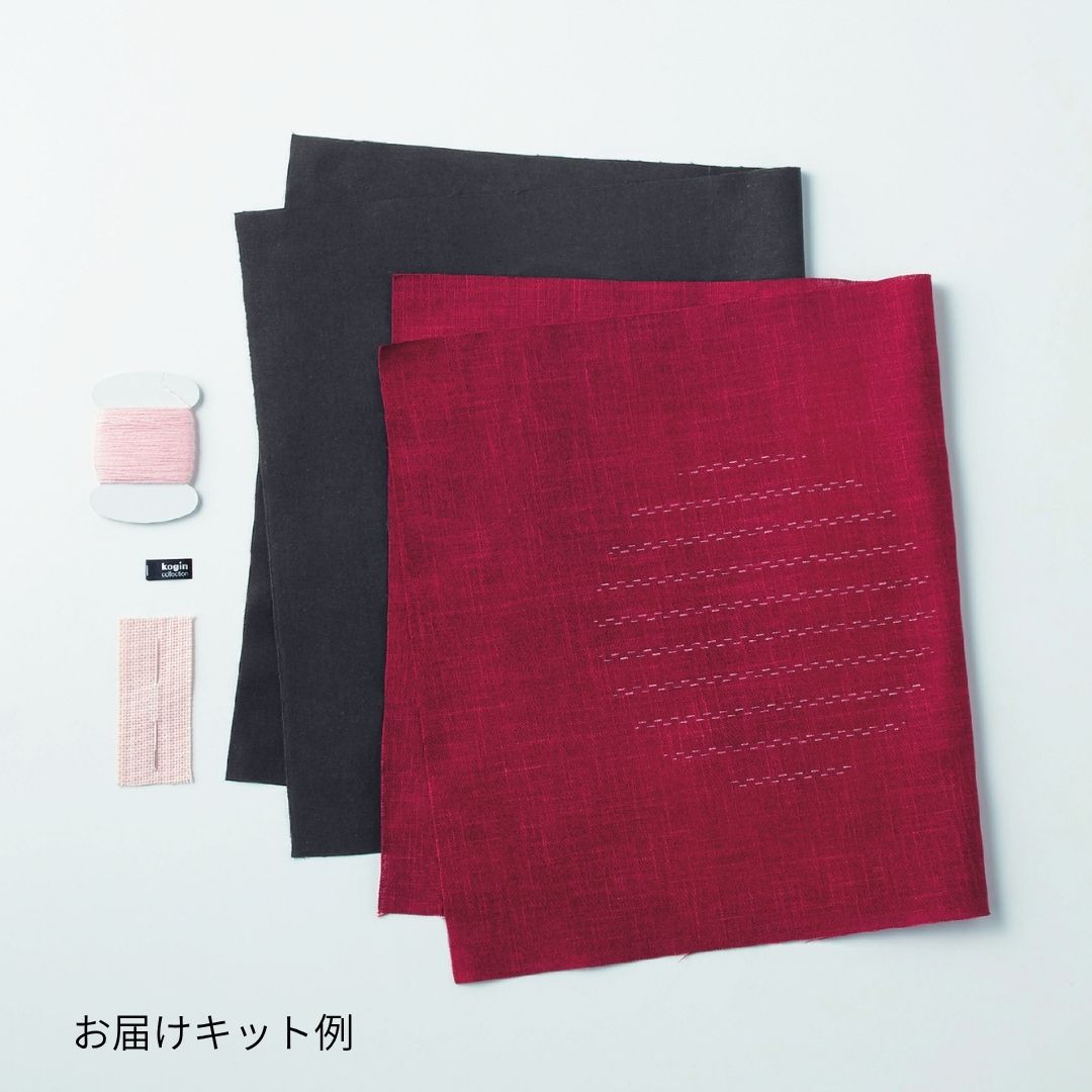 こぎん模様の刺し子クロス フレーム柄のランチョンマット