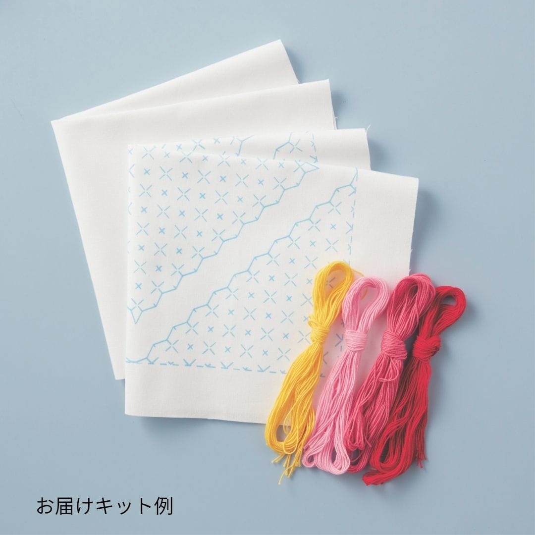 華やぎ刺し子の花ふきん 花亀甲