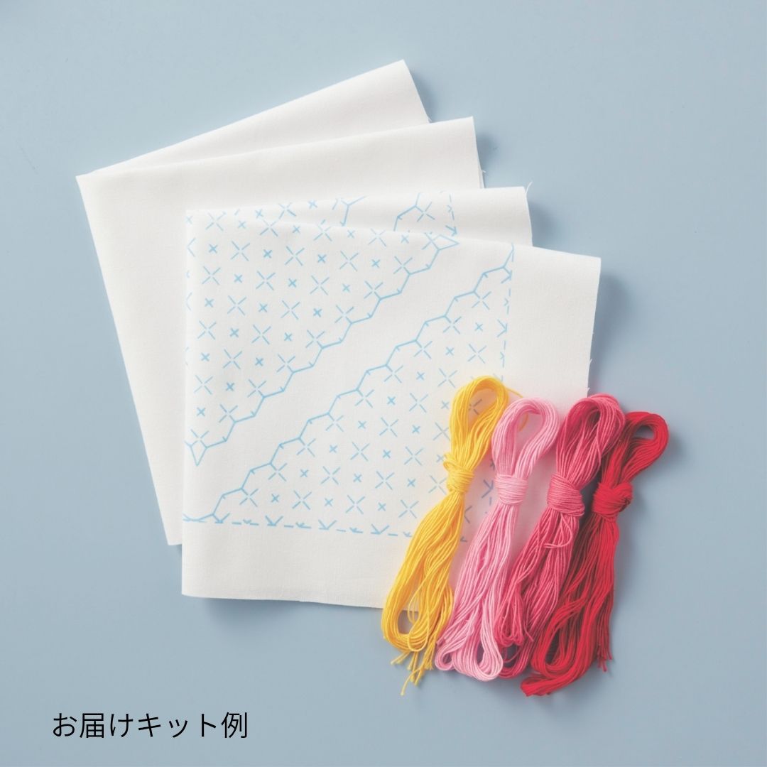 華やぎ刺し子の花ふきん 変わり紫陽花(8)