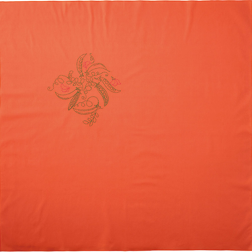 縫製済み刺し子の風呂敷 エンドウ豆