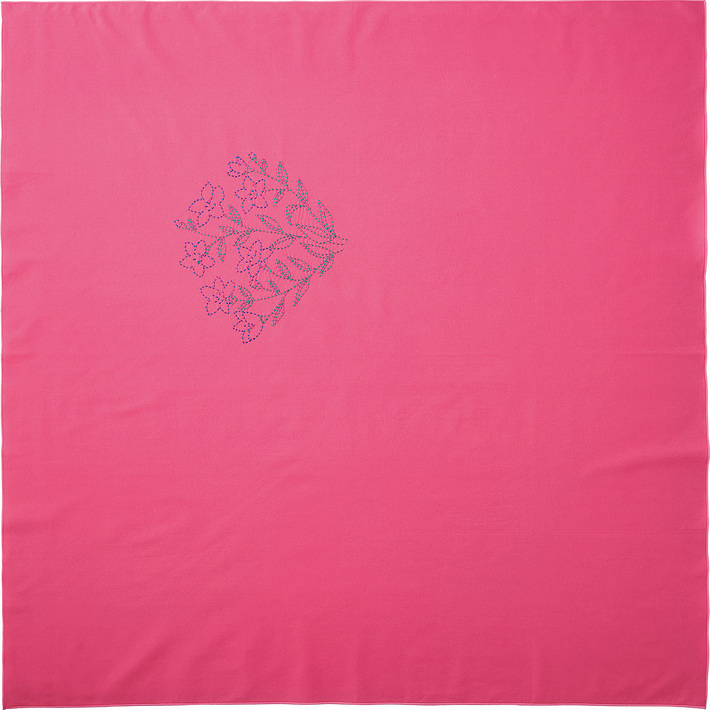 縫製済み刺し子の風呂敷 桔梗