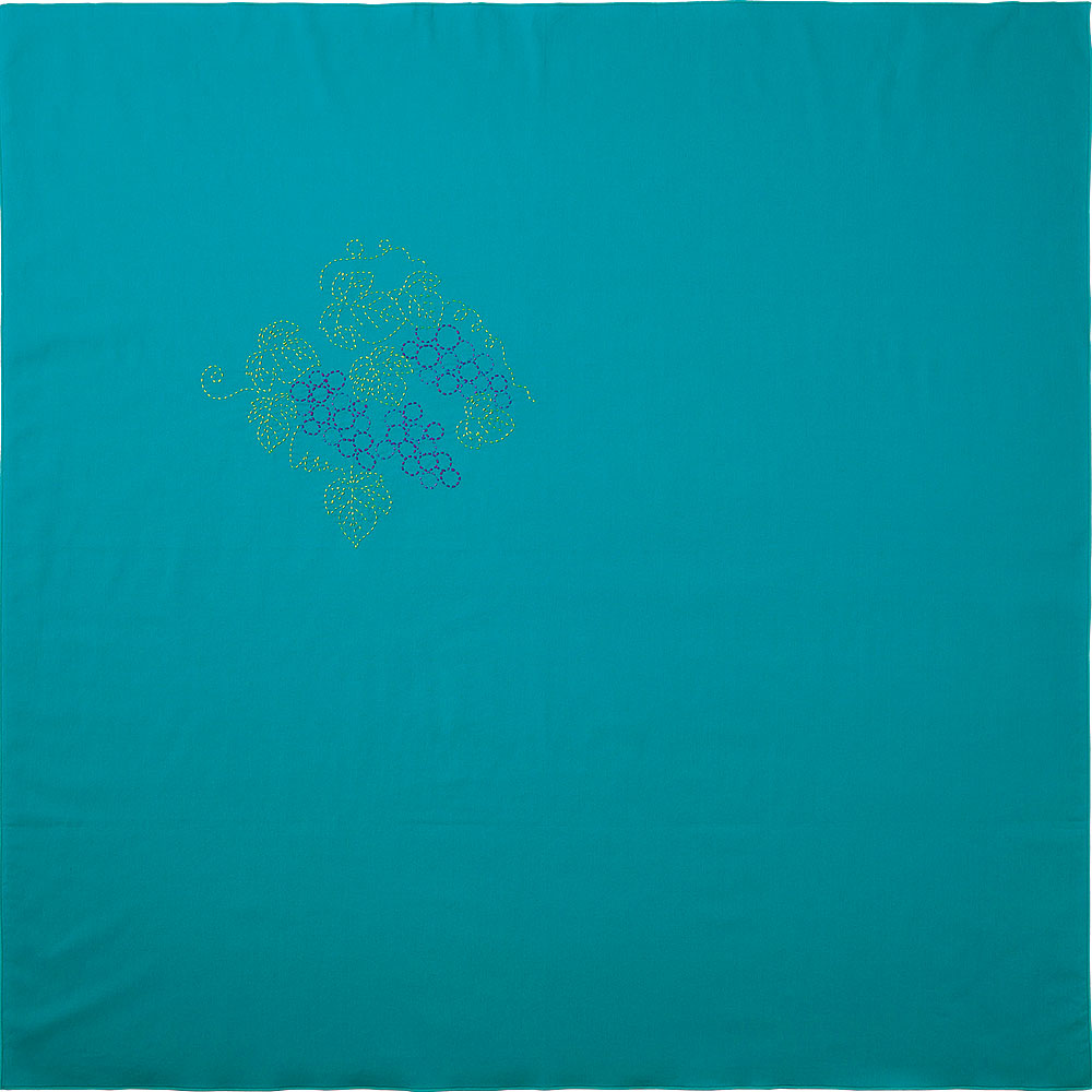 縫製済み刺し子の風呂敷 葡萄