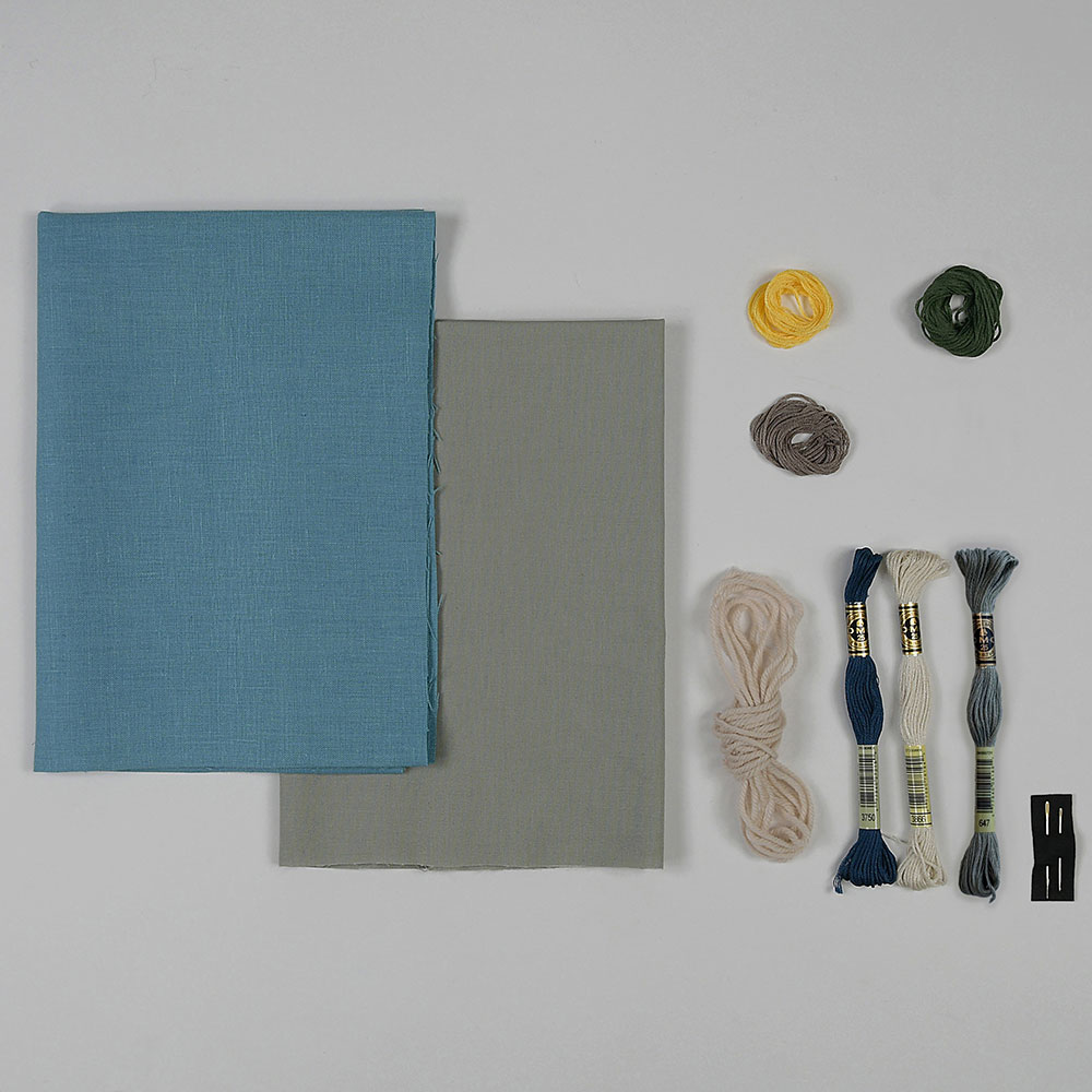 小さなお花の刺繍モチーフ〈ノットバッグ〉