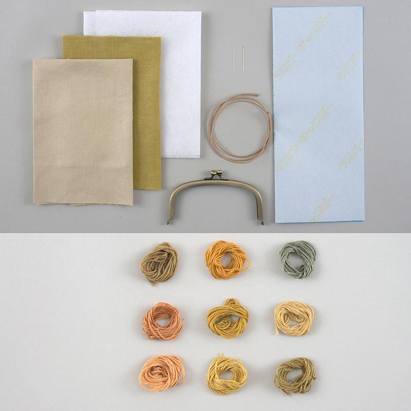 atelier de noraさんの植物をモチーフにしたボタニカル刺繍 〈がま口〉