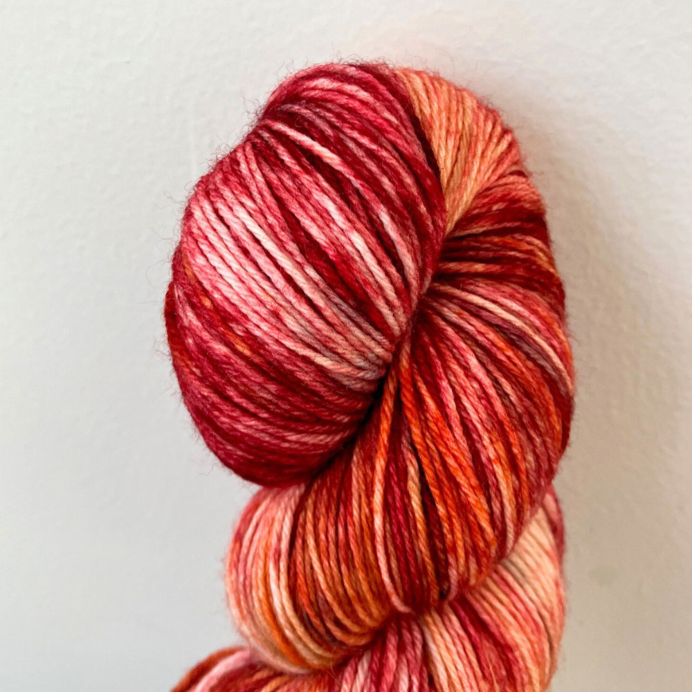 Hobby Wool 手染め糸 400m(オレンジ×レッド)