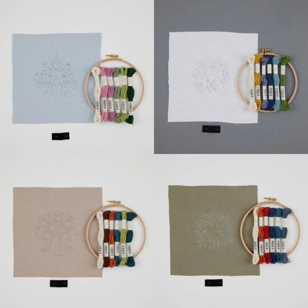 マカベアリスさんのウール刺繍 Peaceful scenery 穏やかな風景 4種おまとめセット