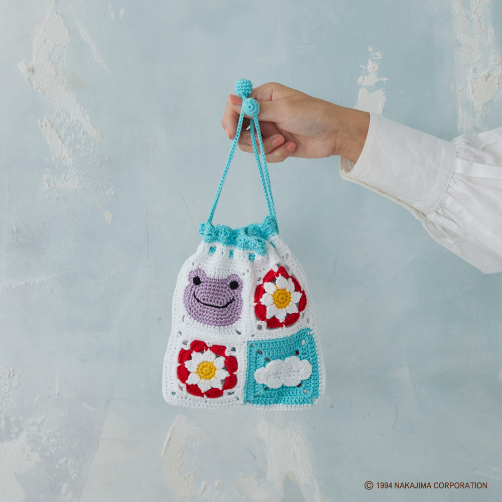 かえるのピクルス モチーフ編みキット No.4 すみれ×くも