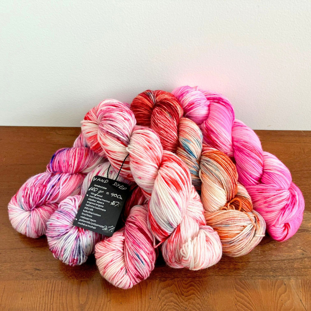 Hobby Wool 手染め糸 400m(オレンジ×レッド)