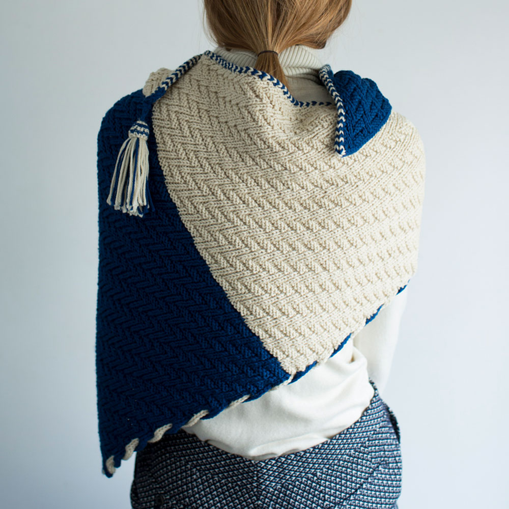 〈レシピ〉“Playing with i-cord”Shawl【「英文パターン」「日本語の文章パターン」「編み図」同時掲載】