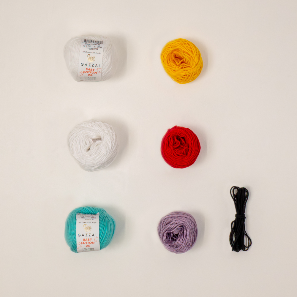 かえるのピクルス モチーフ編みキット No.4 すみれ×くも