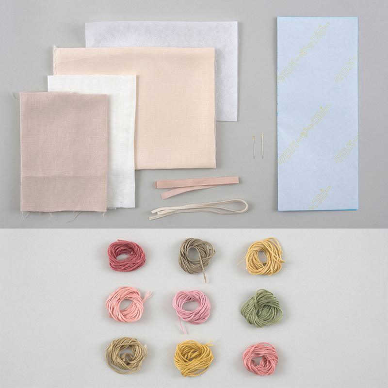 atelier de noraさんの植物をモチーフにしたボタニカル刺繍 〈マスクとマスクケース〉