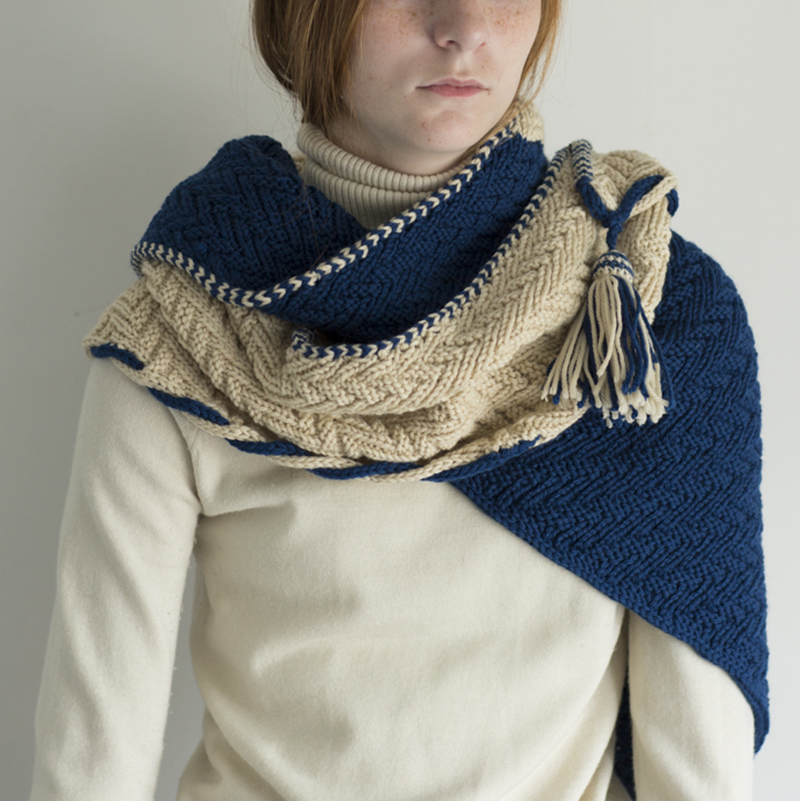 〈レシピ〉“Playing with i-cord”Shawl【「英文パターン」「日本語の文章パターン」「編み図」同時掲載】