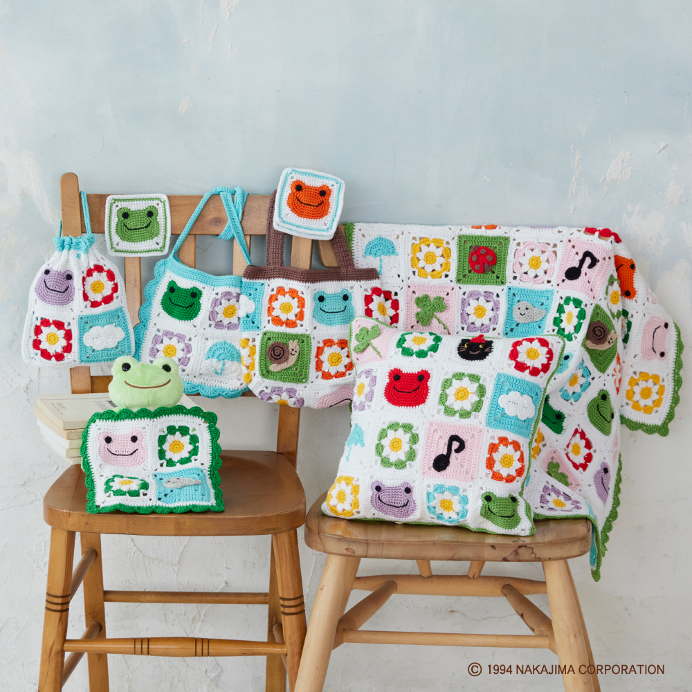 かえるのピクルス モチーフ編みキット No.6 そら×かたつむりくん