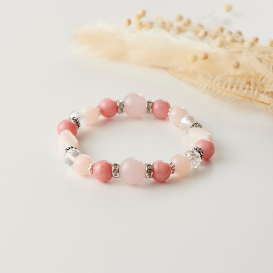 天然石のブレスレット ローズクォーツ