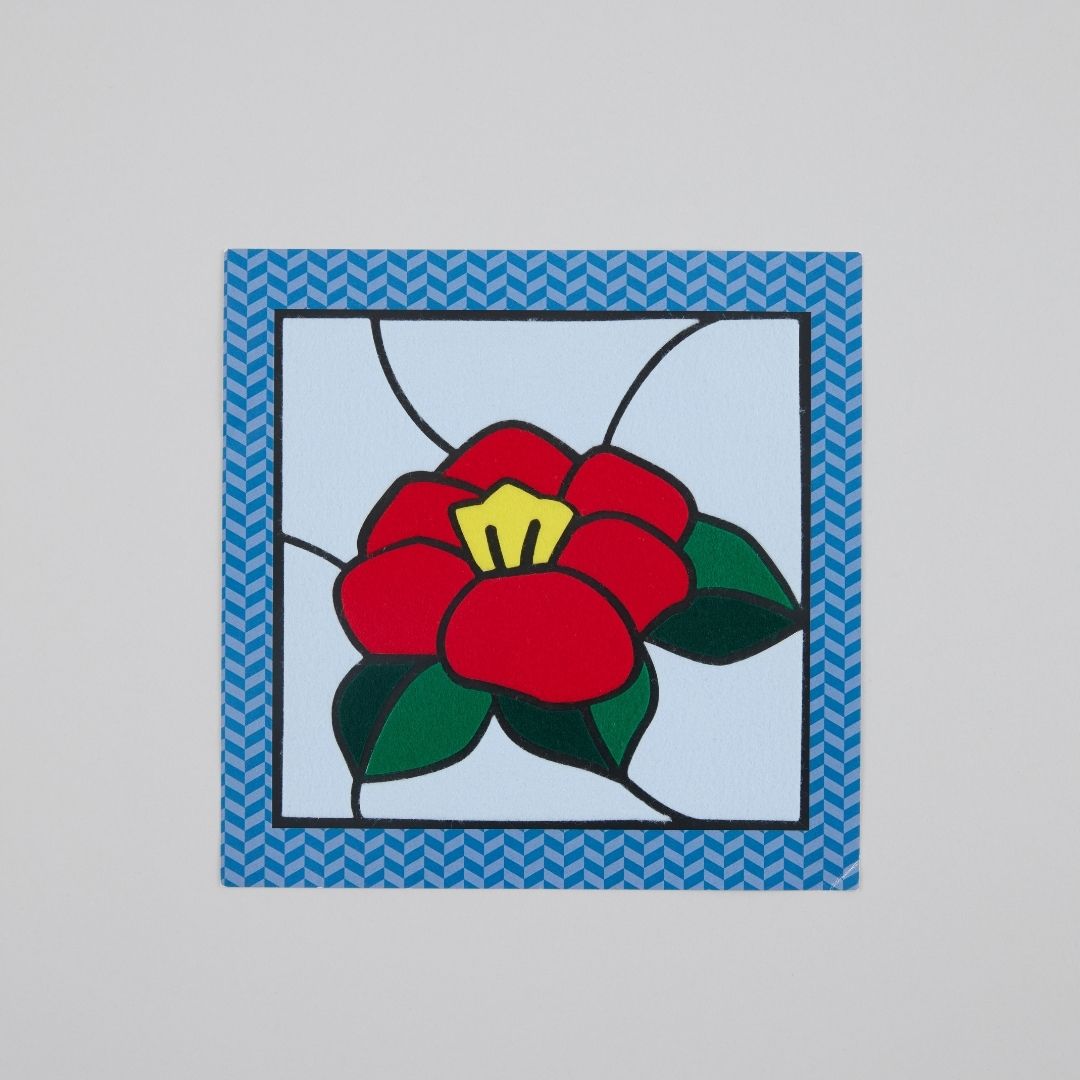 フェルトの貼り絵パズル つばき