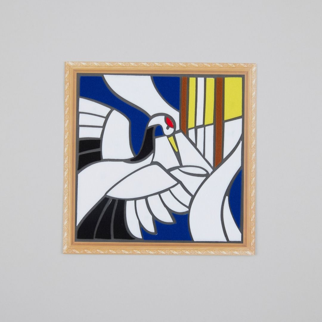 フェルトの貼り絵パズル 鶴のおんがえし