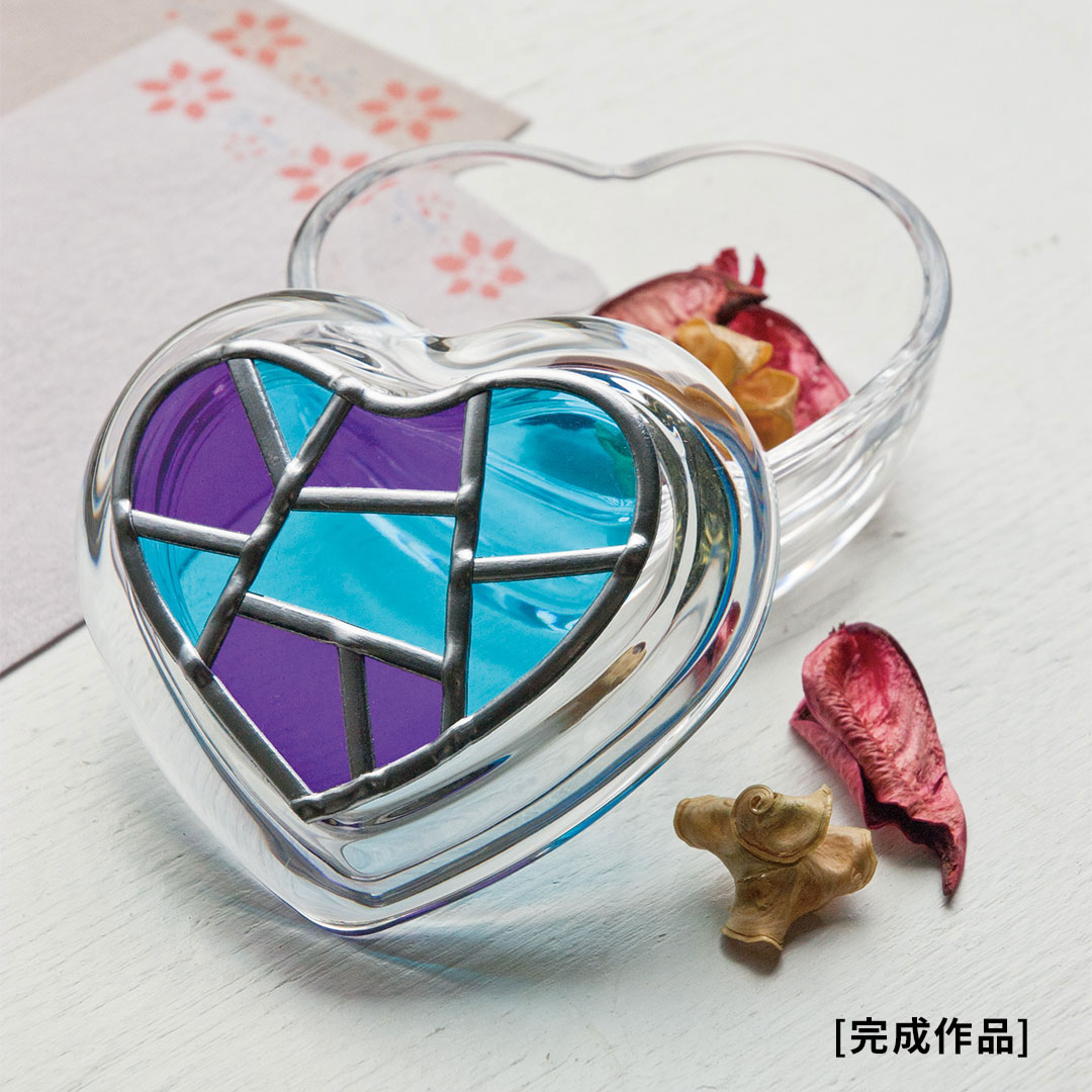 【グラスアート】ガラスケース ミニハートキット