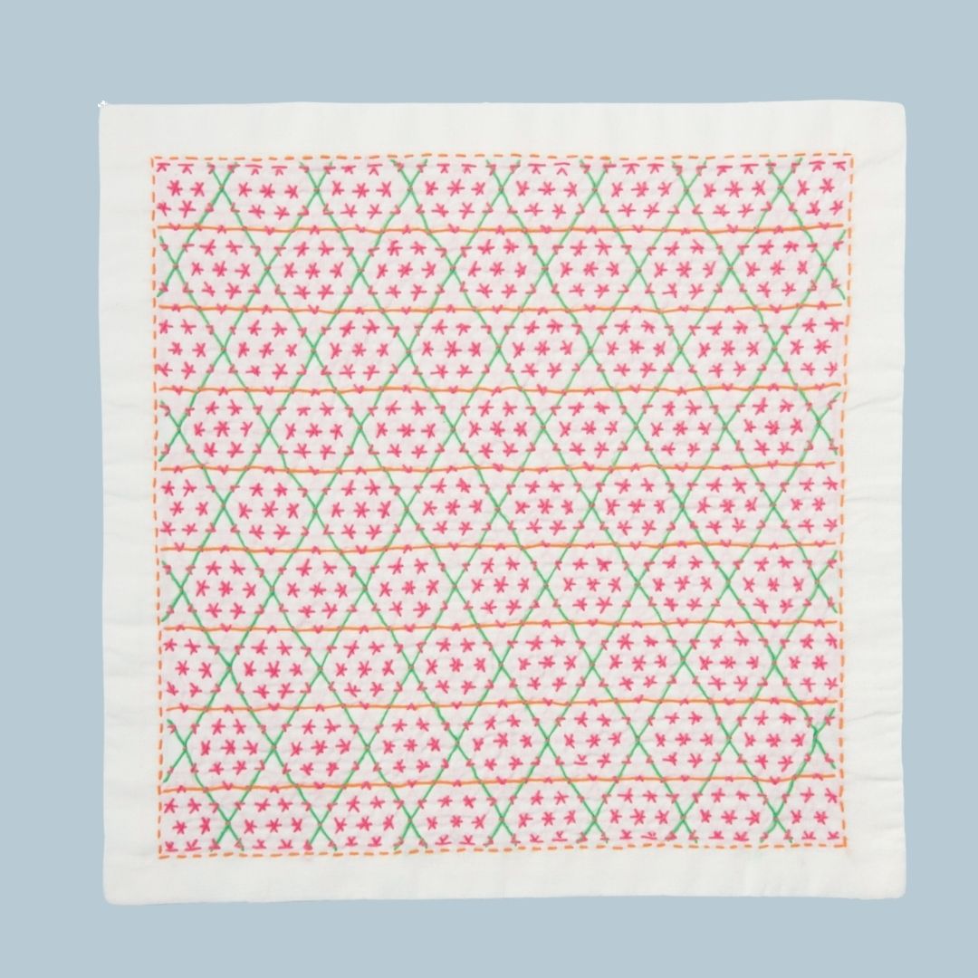 華やぎ刺し子の花ふきん 籠目 (11)