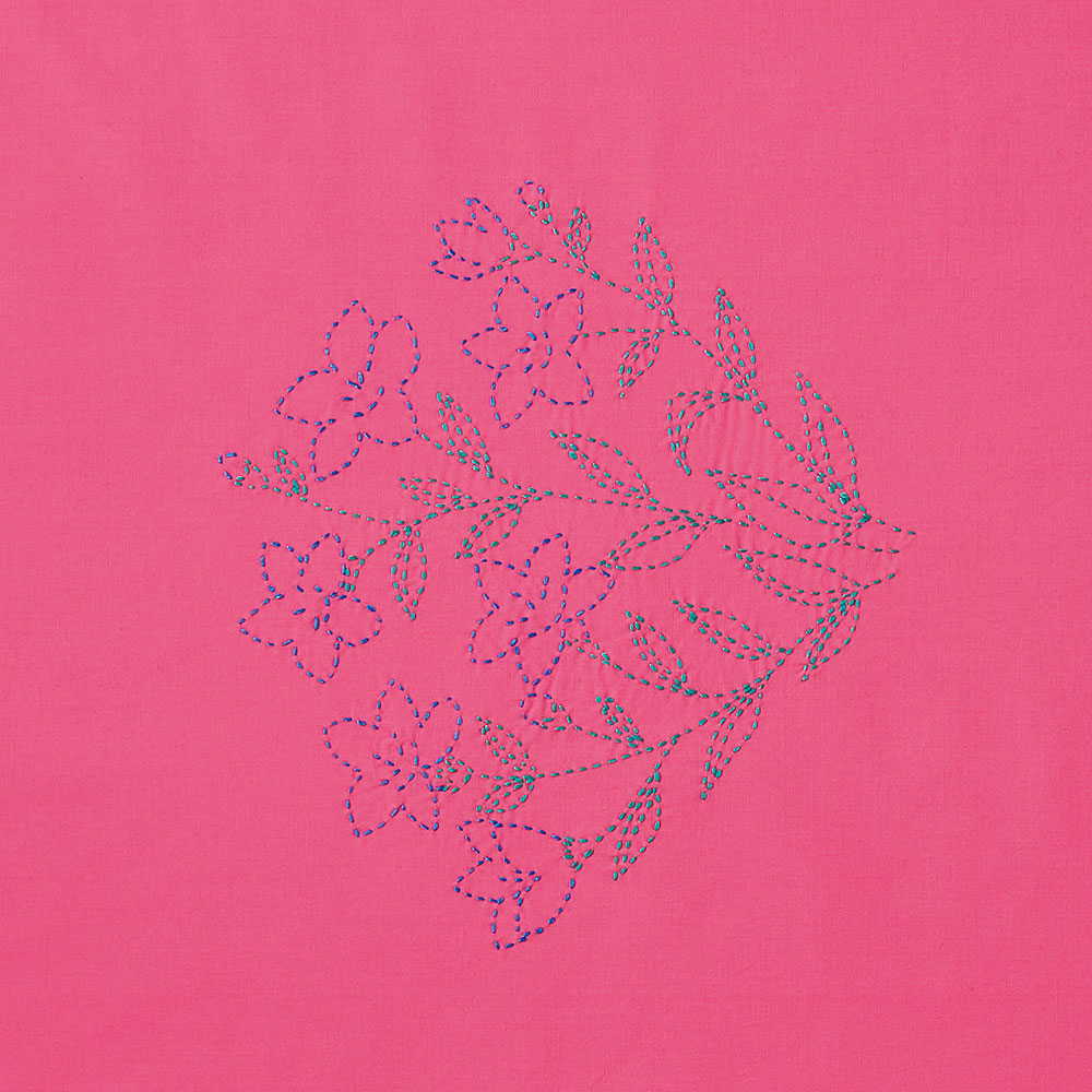 縫製済み刺し子の風呂敷 桔梗