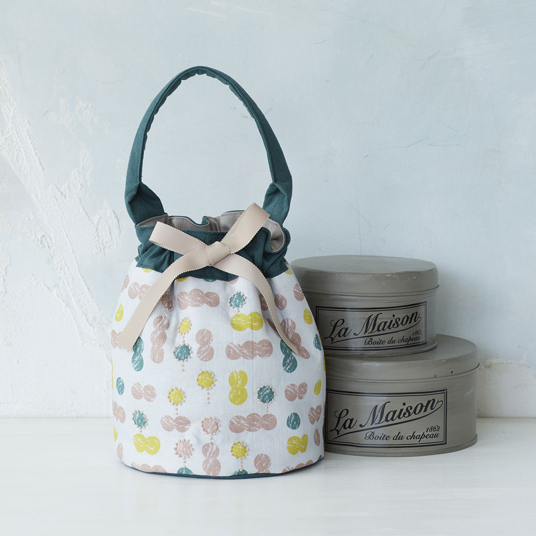 fabrica uka オリジナルファブリックの巾着バッグ「dumpling」