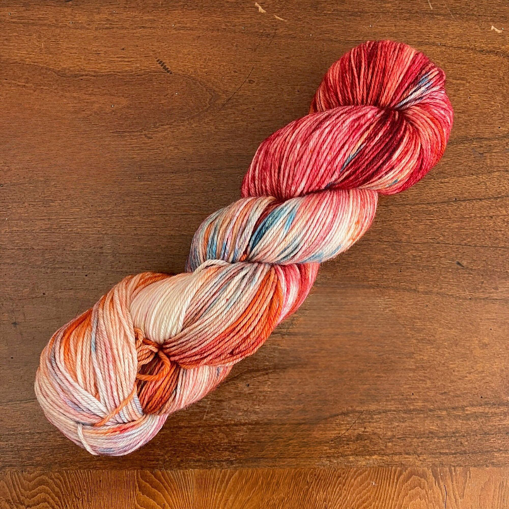 Hobby Wool 手染め糸 400m(オレンジ×レッド)