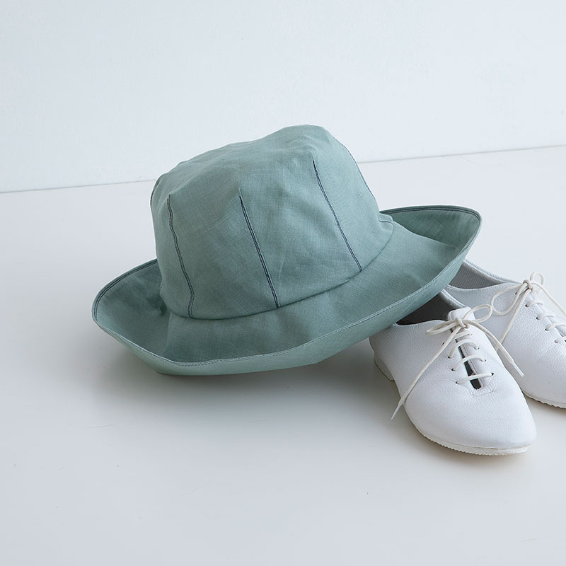 涼やかリネンハット［浅葱色］