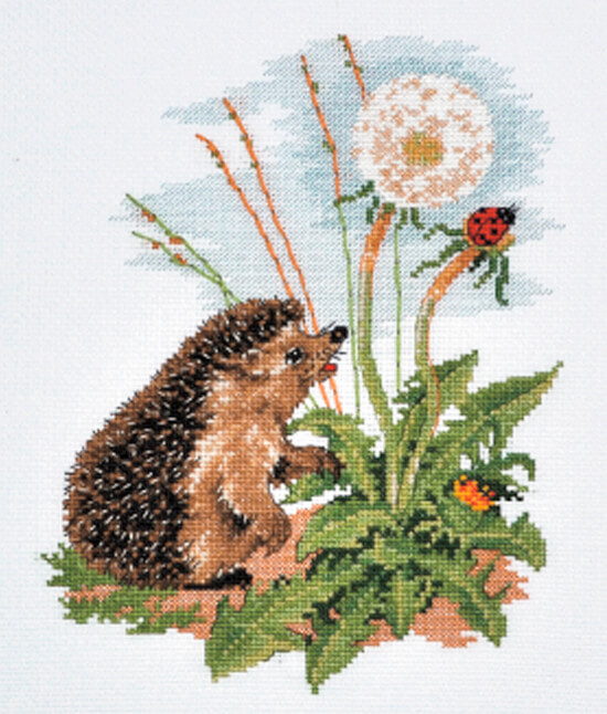 クロスステッチキット「ハリネズミとてんとう虫」