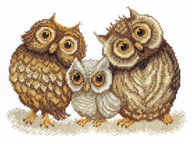 クロスステッチキット「親子のフクロウ」