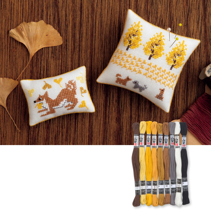 銀杏と柴犬 糸セット