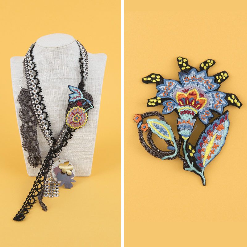 ［てのこと］花のブローチとラリエットキット