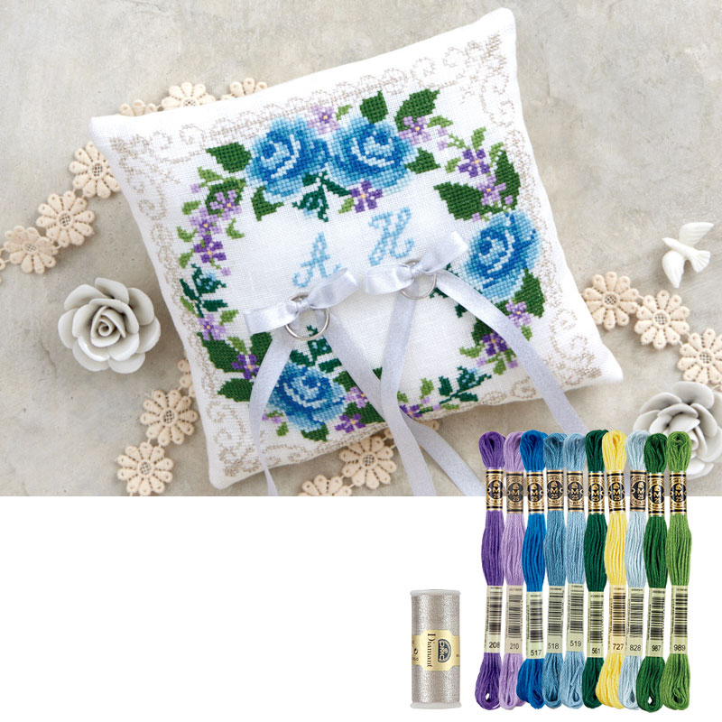 クロスステッチのリングピロー 糸セット