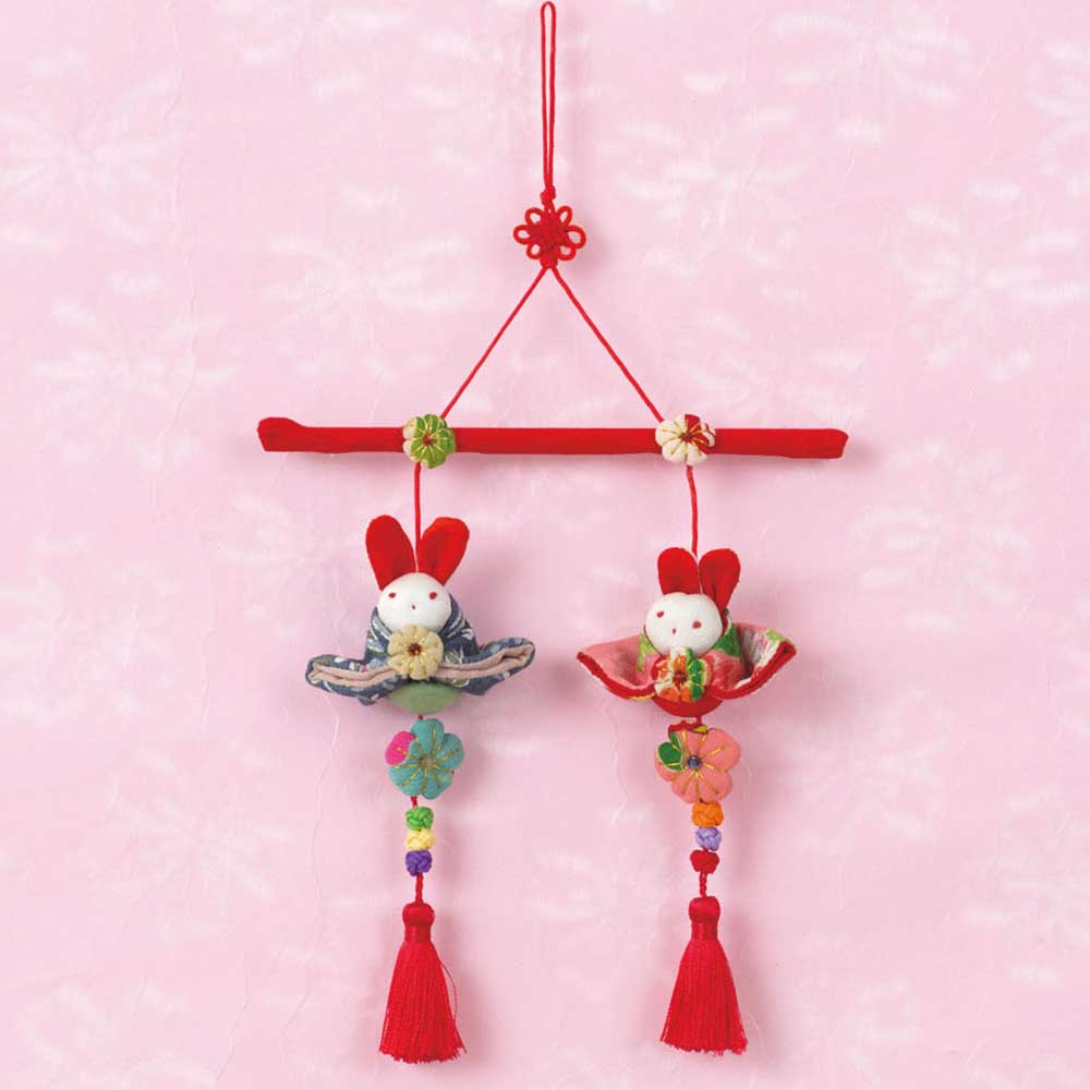 うさぎペアの吊るし飾り