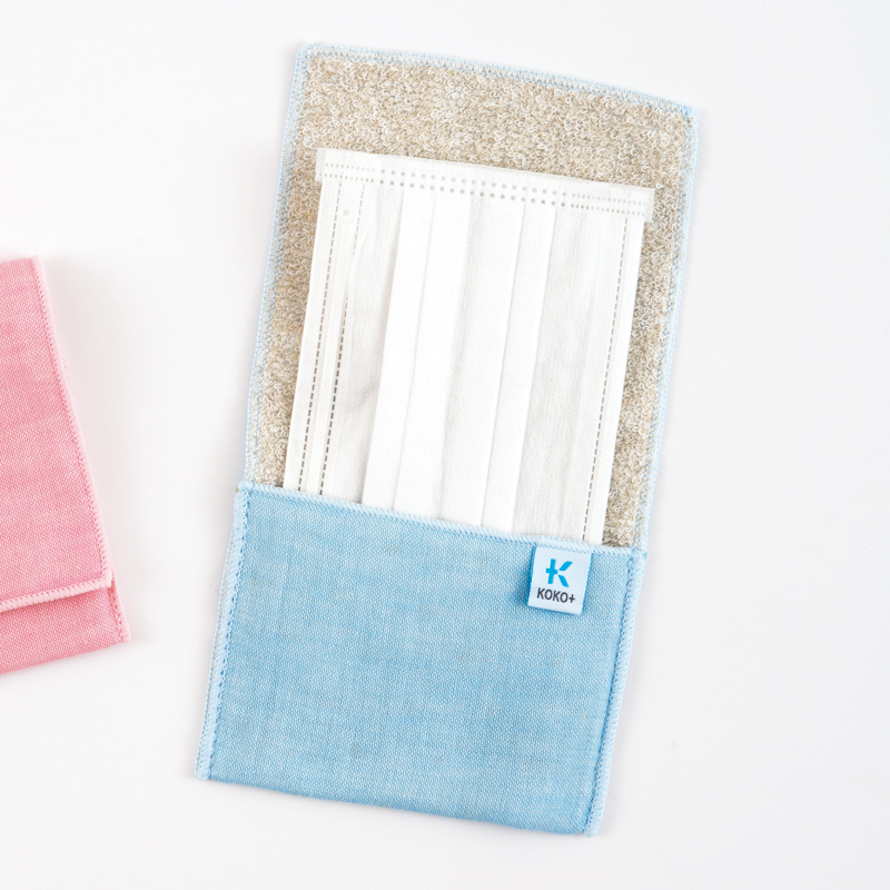 制菌・抗ウイルスタオルマスクポーチ［ブルー］