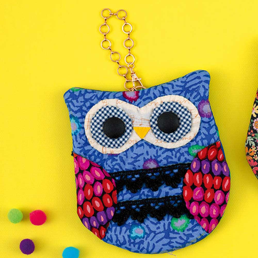 フクロウのバッグチャーム［青］