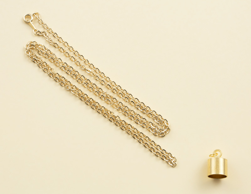 ミニ試験管用ネックレスキット　ゴールド