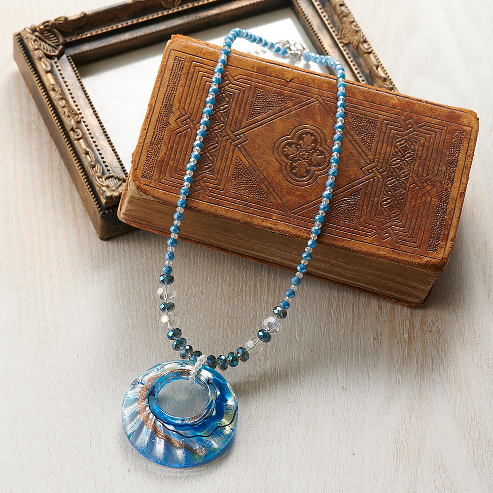 ベネチアンペンダント　ブルーウェーブ