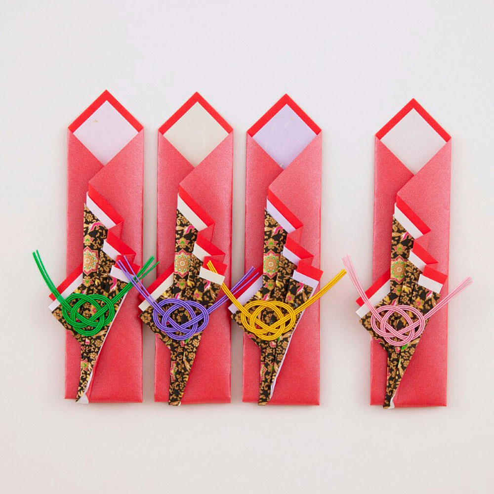 和紙おりがみ箸袋キット　赤／花鳥花紋