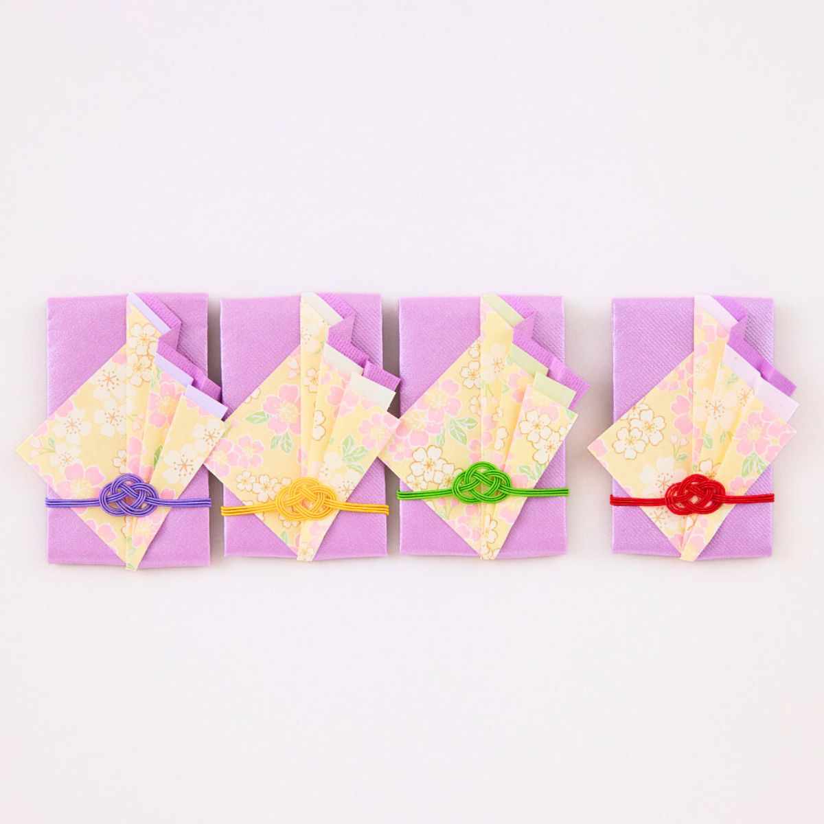和紙おりがみポチ袋キット　紫／満開桜