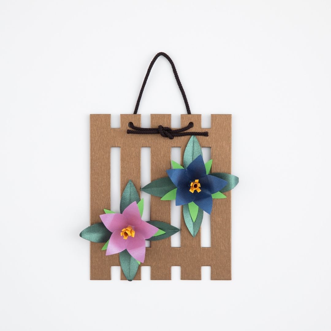 立体切り絵　格子飾り手作りキット・桔梗