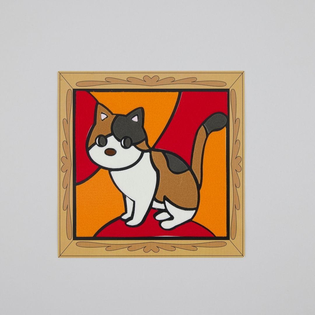 フェルトの貼り絵パズル　ねこ
