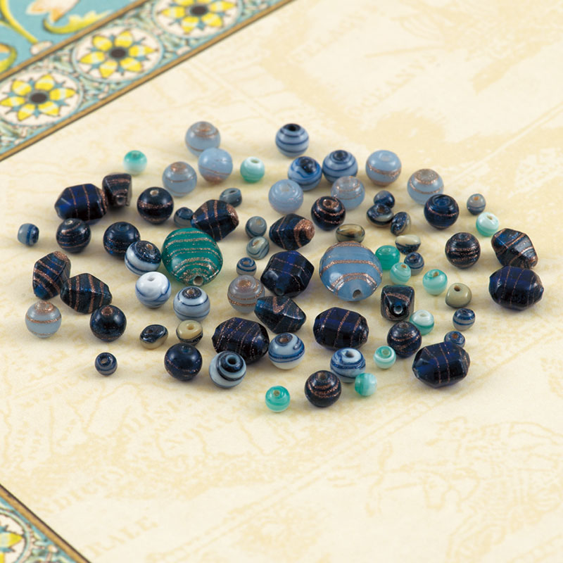 ハンドメイドガラスビーズセット［ブルー系］