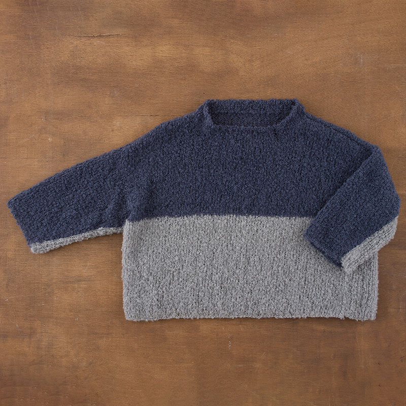 〈レシピ付き糸セット〉ブルー×グレーのプルオーバー