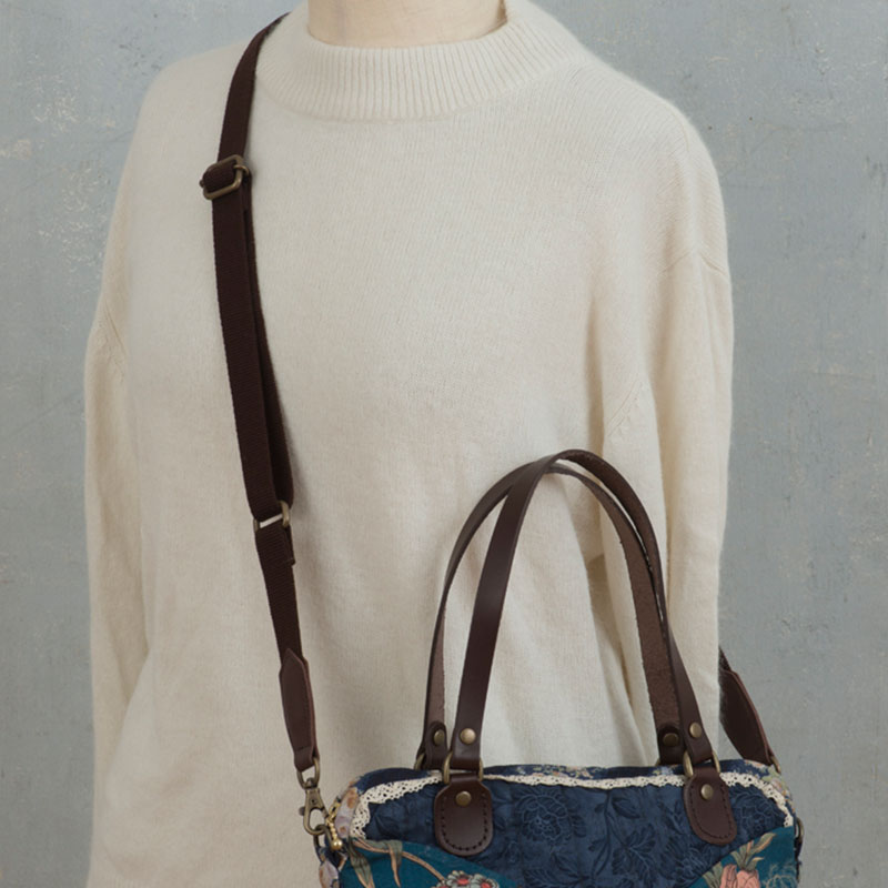 本革＋アクリルのショルダー［こげ茶］