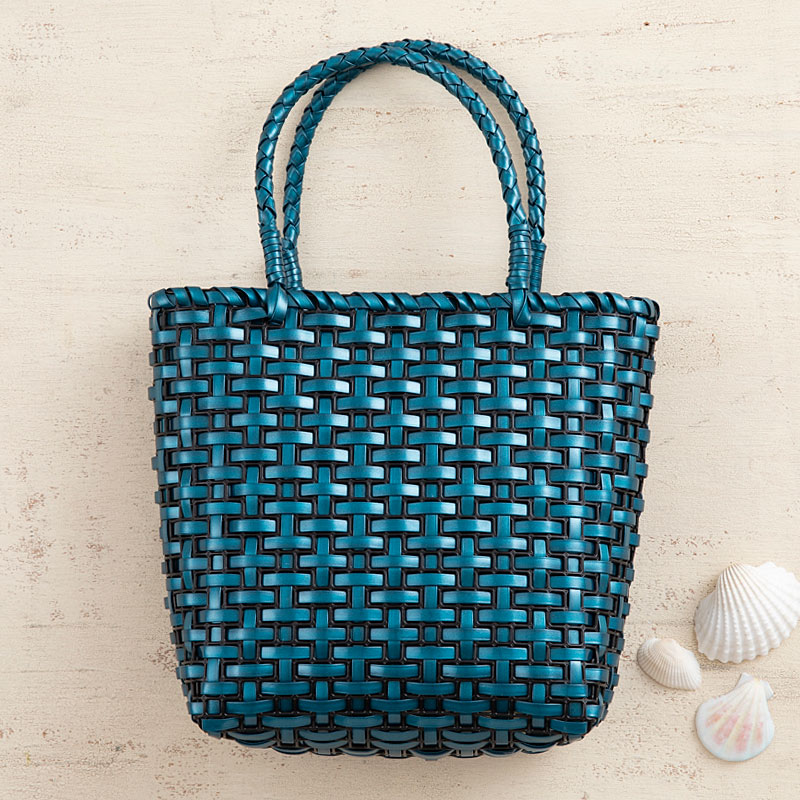 キラキラプチかごバッグ［シェルディープブルー］