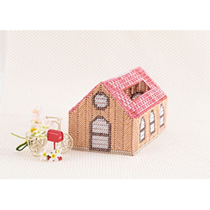 かわいいお家のティッシュカバー［レッド］