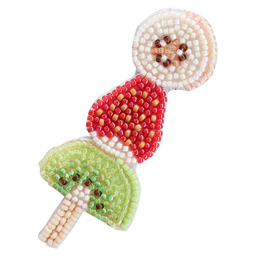 ビーズ刺しゅうキット Harapekoブローチ［フルーツ飴］