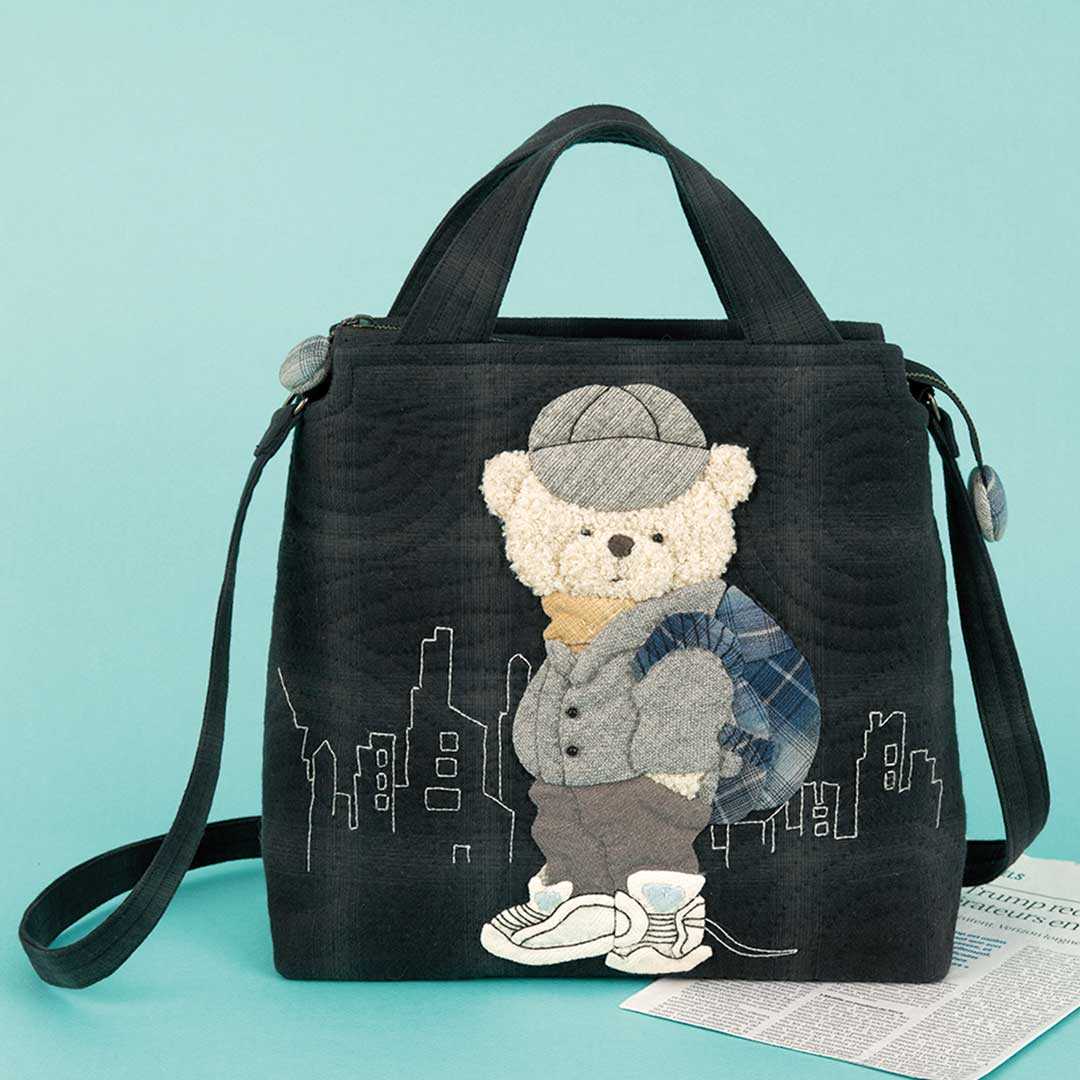 ショルダーにもなる手さげバッグ 夜の街へ