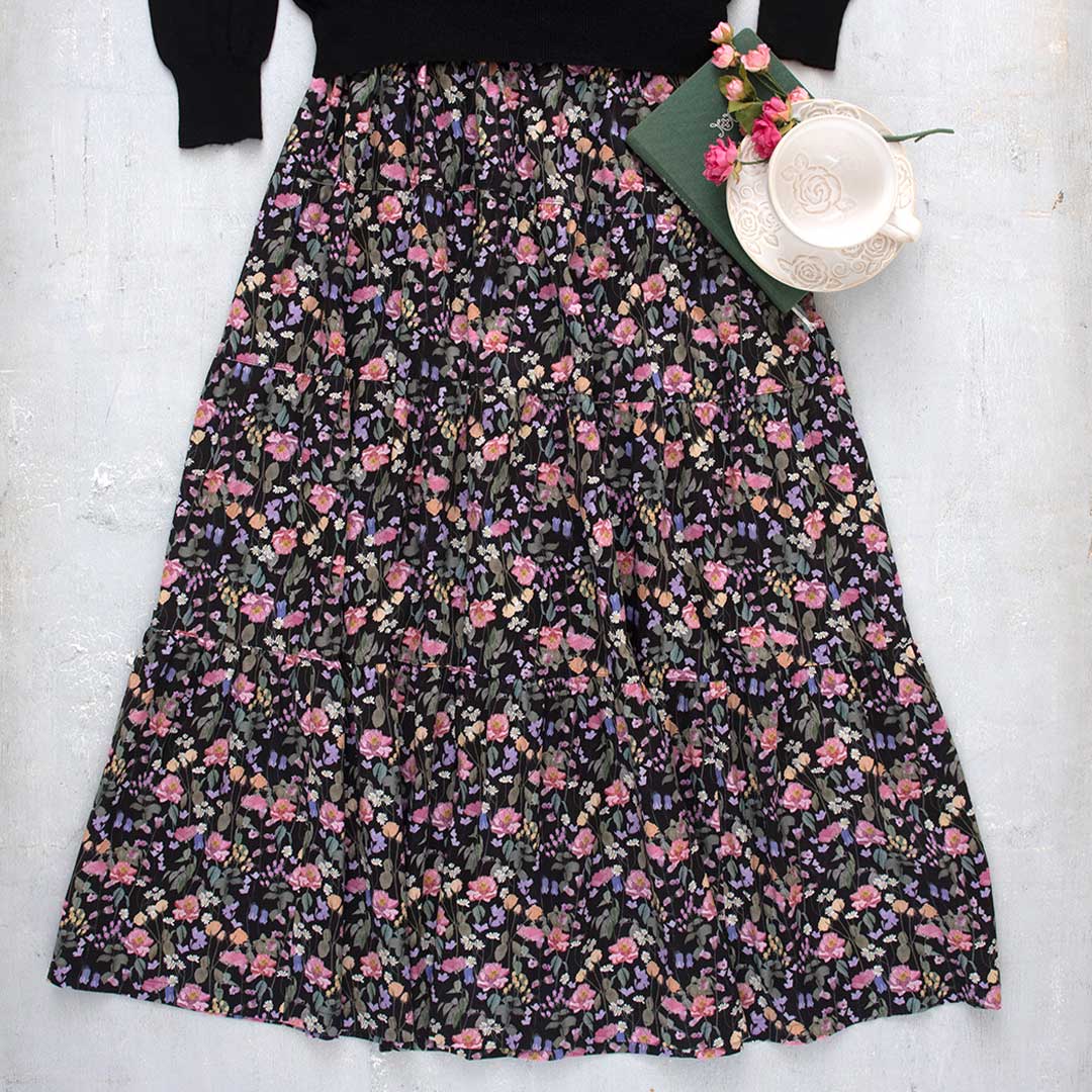 ホビーラホビーレ ティアードスカートロング丈