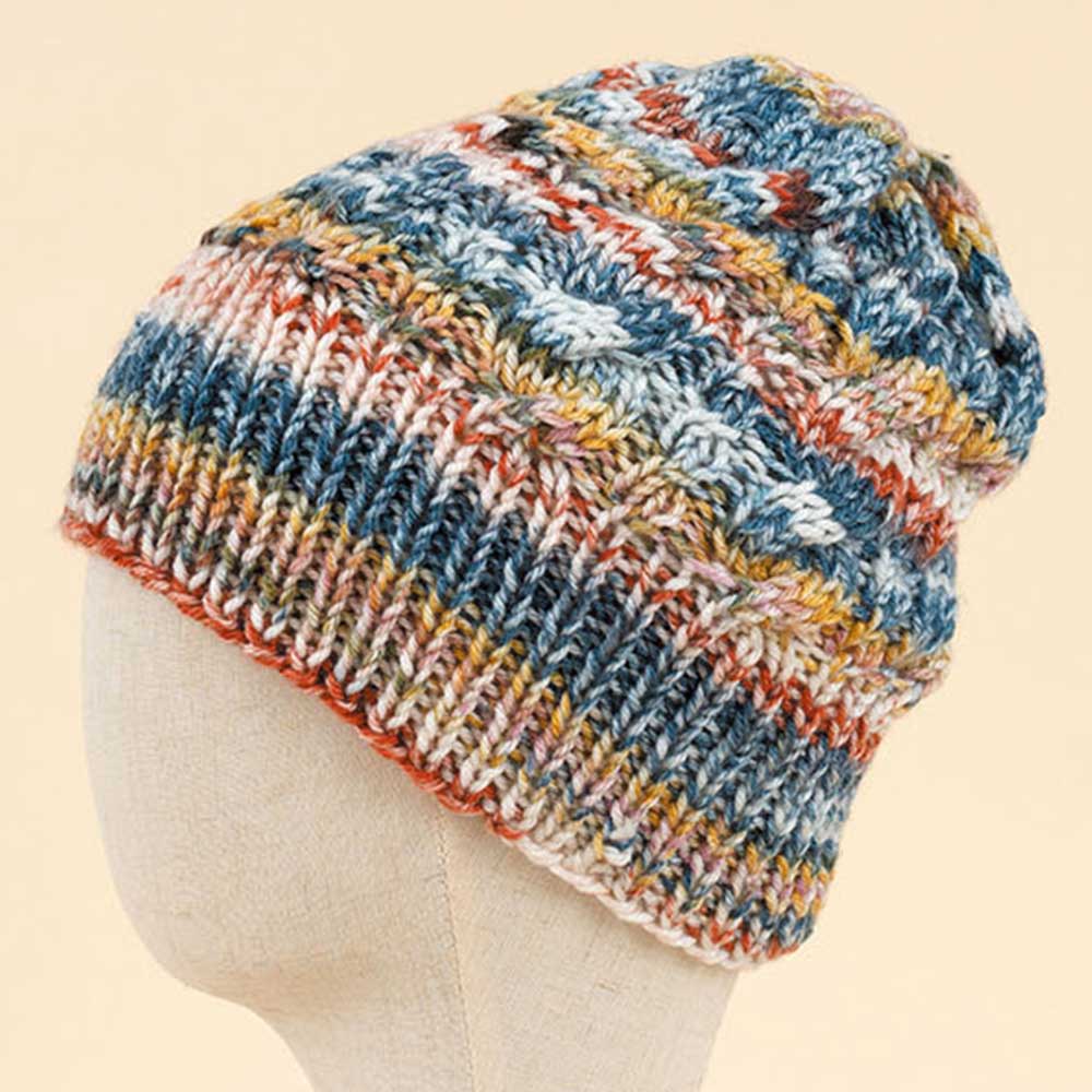 なわ編みの帽子