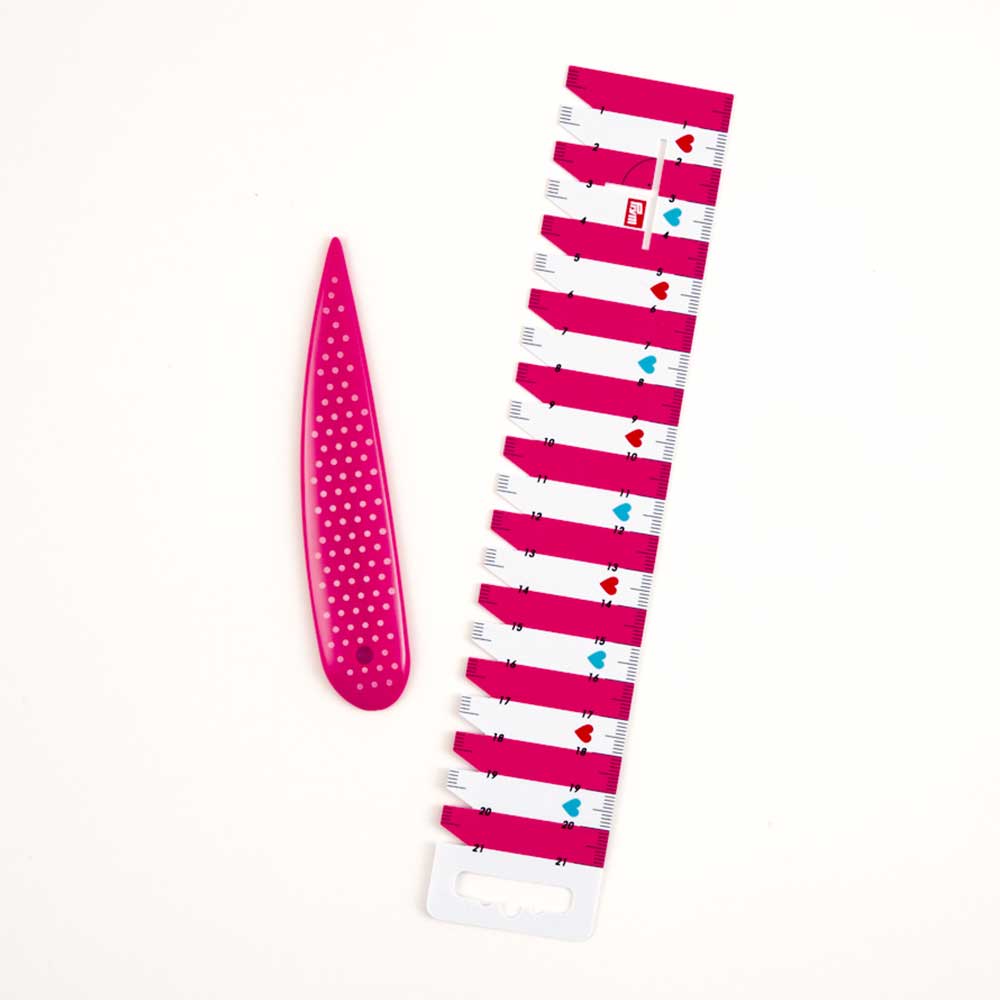 プリム・角だしへら＆ソーイングゲージ［ピンク］